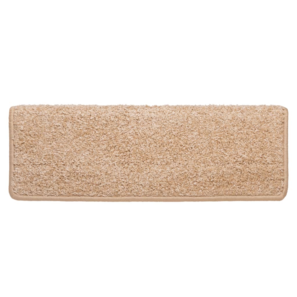 Tappetini per scale 15 pz 65x21x4 cm Oro Bordo rettangolare