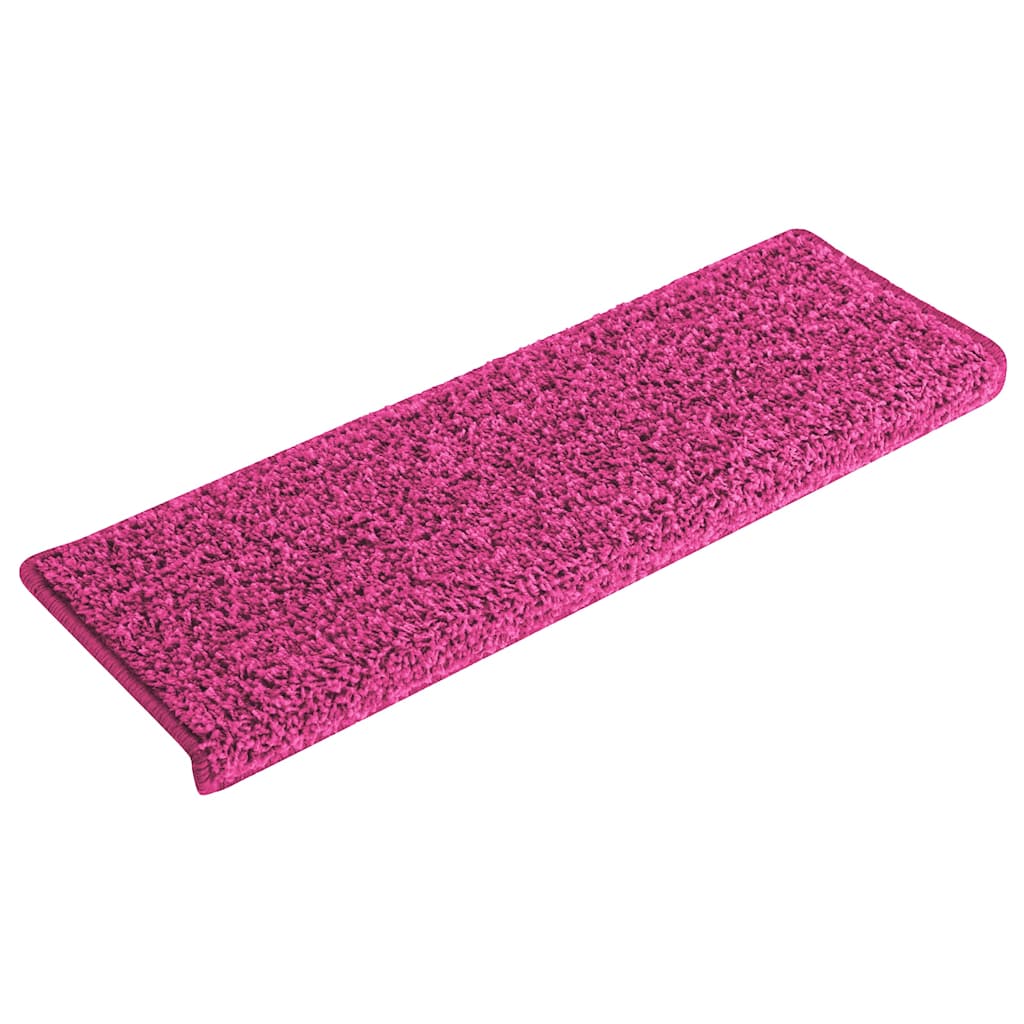 Tappetini per scale 15 pz 65x21x4 cm Rosa Bordo rettangolare