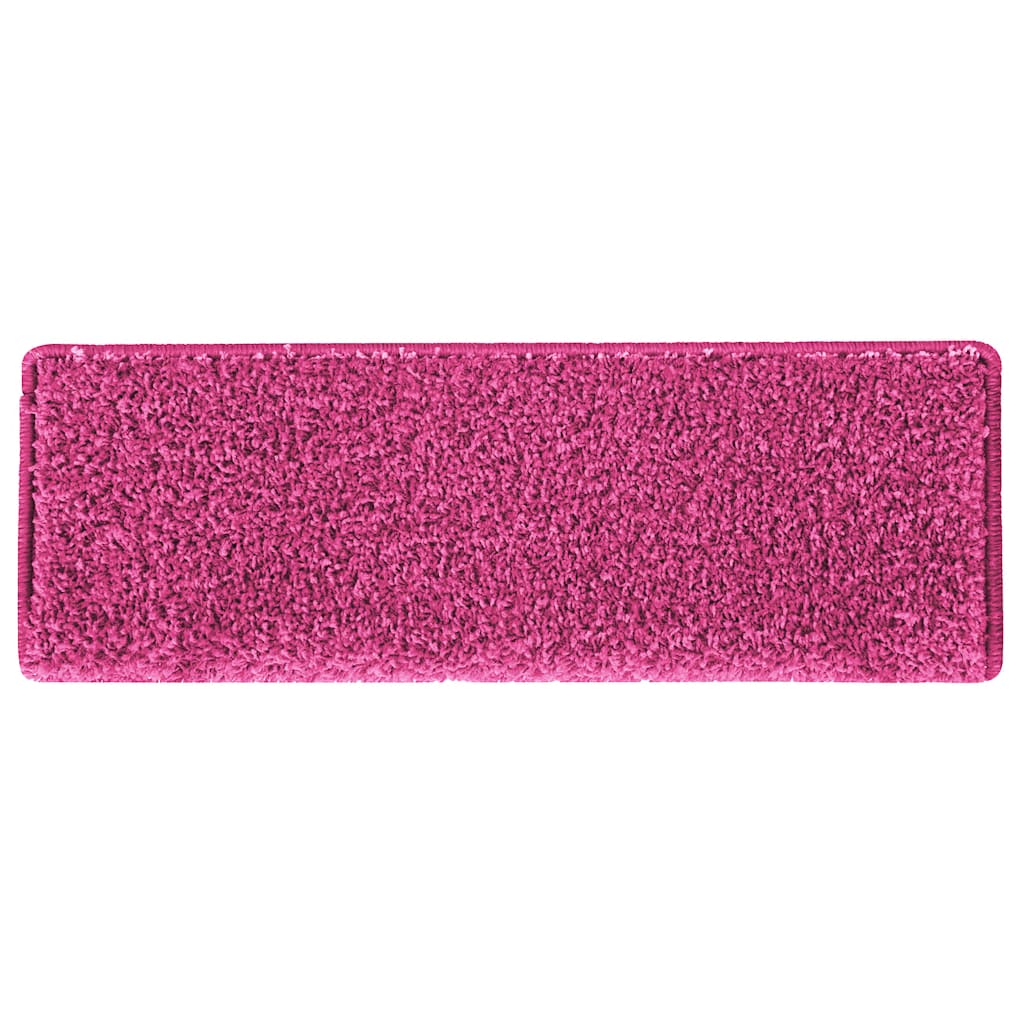 Tappetini per scale 15 pz 65x21x4 cm Rosa Bordo rettangolare