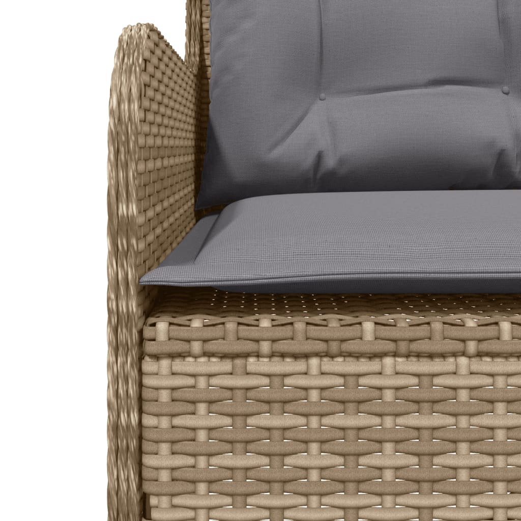 Set Divani da Giardino 2 pz con Cuscini Beige in Polyrattan