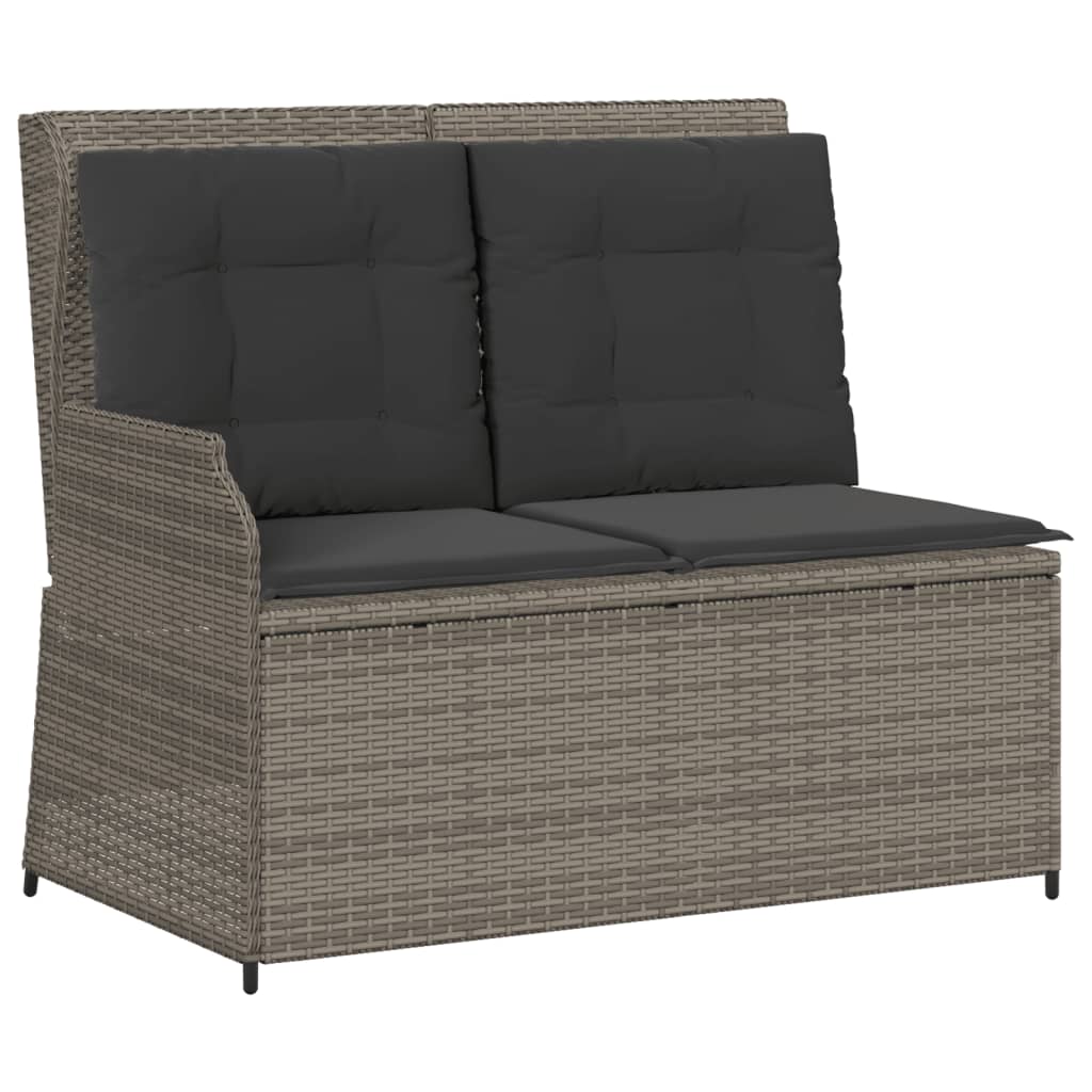 Set Divani da Giardino 4 pz con Cuscini in Polyrattan Grigio