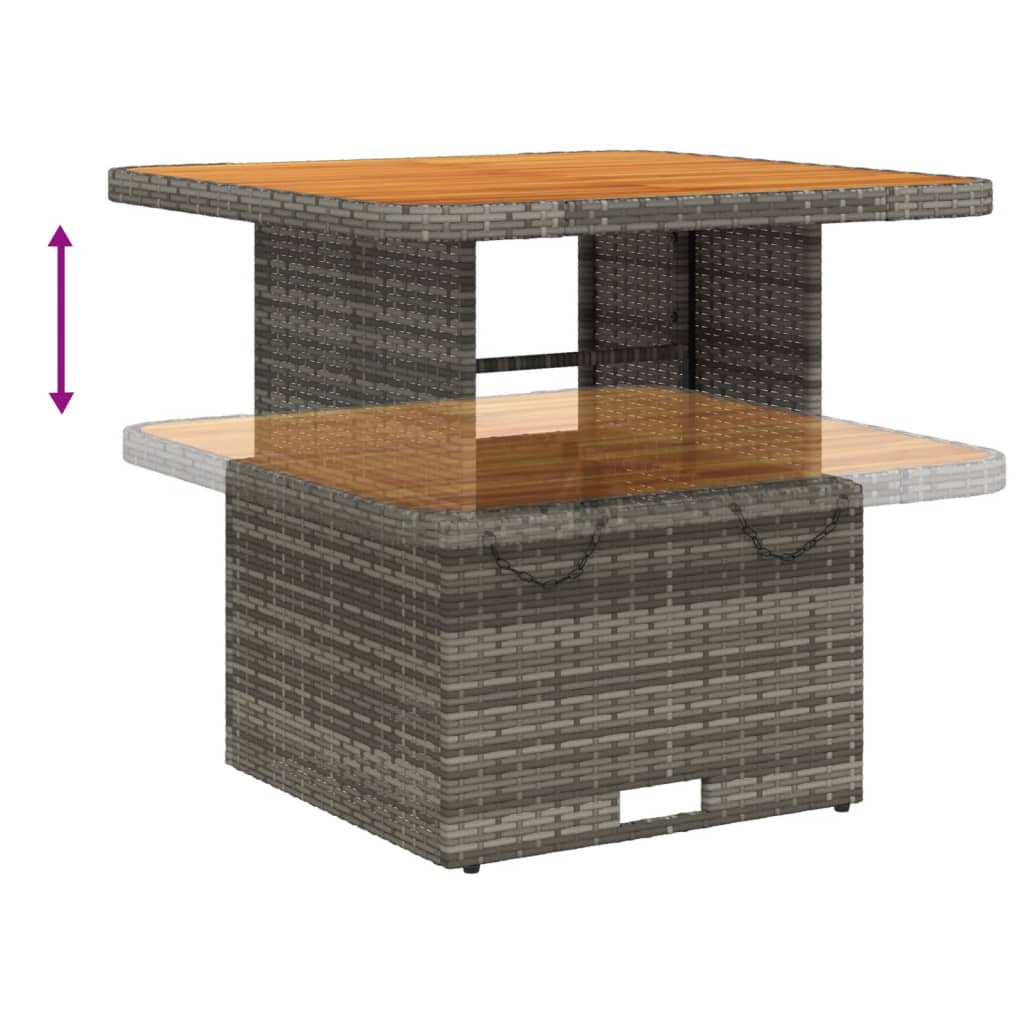 Set Divani da Giardino 4 pz con Cuscini in Polyrattan Grigio