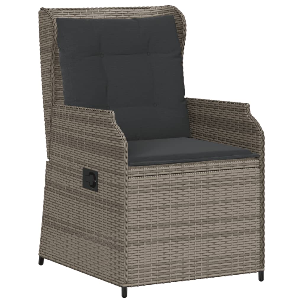 Set Divani da Giardino 5 pz con Cuscini in Polyrattan Grigio
