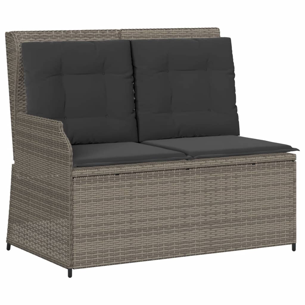 Set Divani da Giardino 3 pz con Cuscini Grigio in Polyrattan