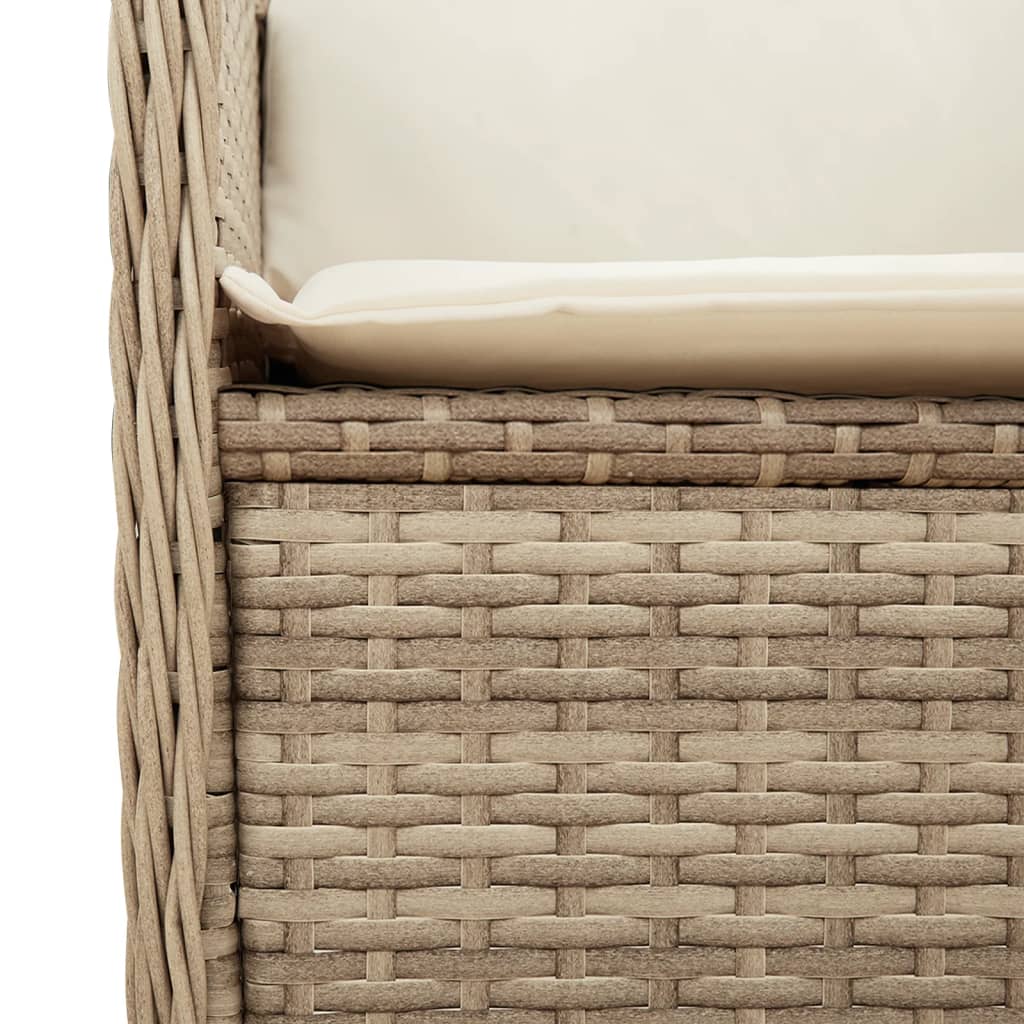 Set Divani da Giardino 3 pz con Cuscini in Polyrattan Beige