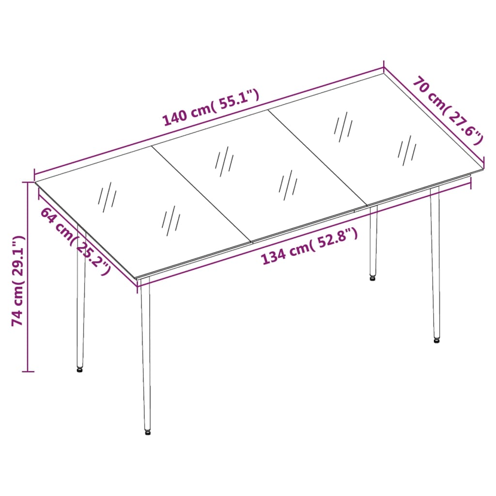 Set da Pranzo da Giardino 5pz con Cuscini in Polyrattan Marrone