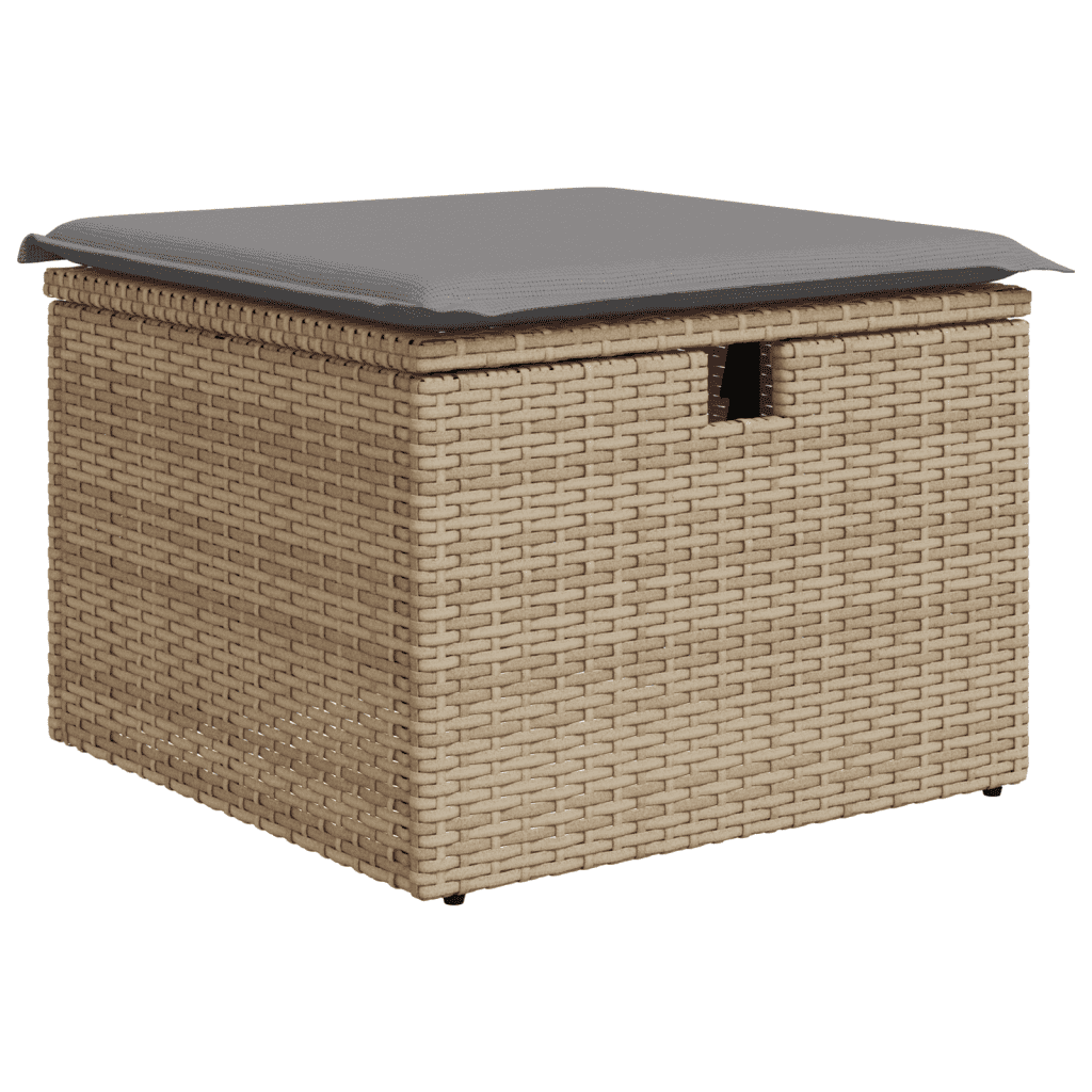 Set Divano da Giardino 5 pz con Cuscini Beige Misto Polyrattan