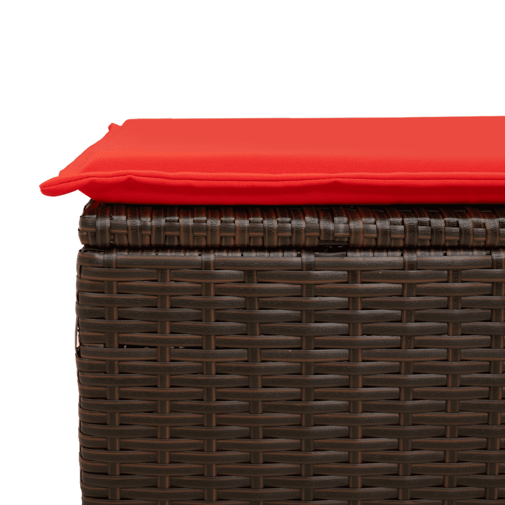 Set Divani da Giardino 7 pz con Cuscini Marrone in Polyrattan