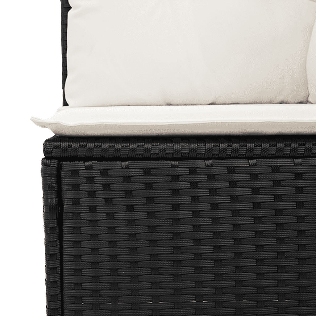 Salotto da giardino in rattan PE nero, 6 pezzi
