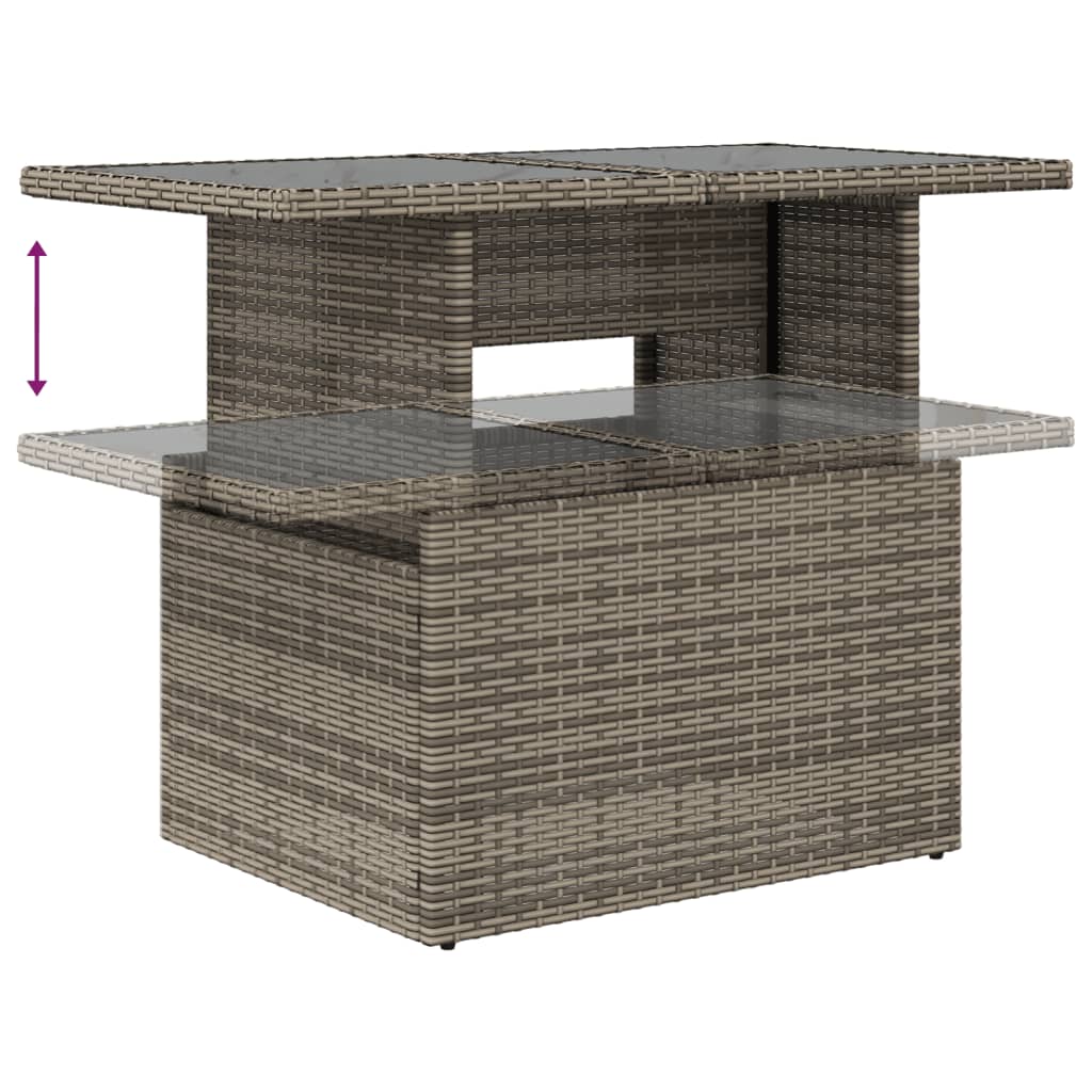 Set divani da giardino 5 pz grigio in rattan PE