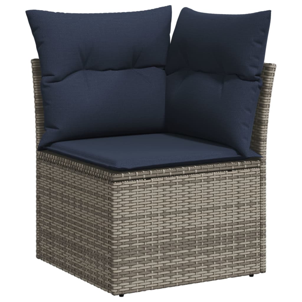 Set divani da giardino 5 pz grigio in rattan PE