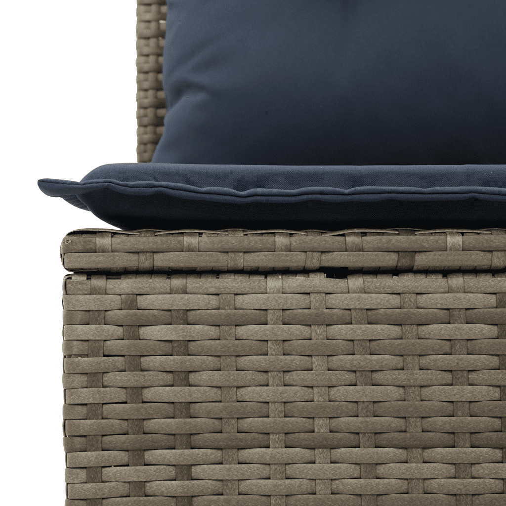 Set divani da giardino 5 pz grigio in rattan PE