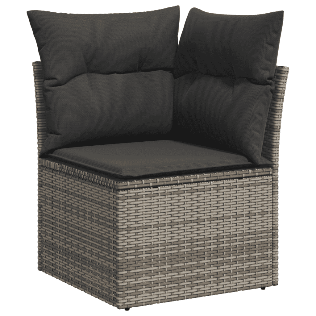 Set Divano da Giardino 6 pz con Cuscini Grigio in Polyrattan 2