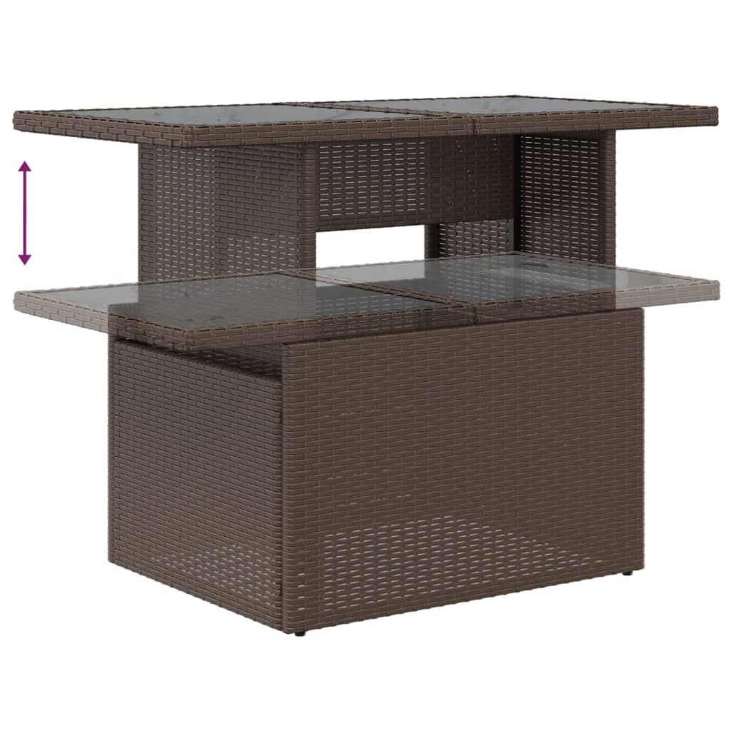 Set Divani da Giardino 6 pz con Cuscini Marrone in Polyrattan
