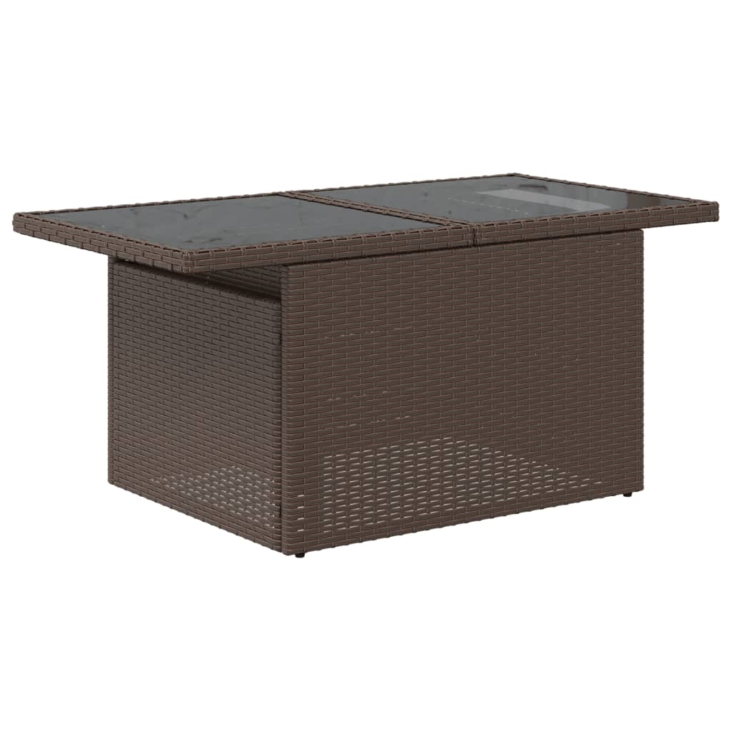 Set Divani da Giardino 6 pz con Cuscini Marrone in Polyrattan