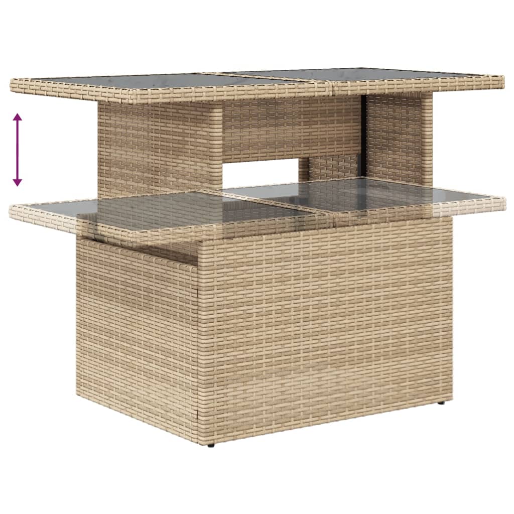 Set Divano da Giardino 5 pz con Cuscini Beige in Polyrattan