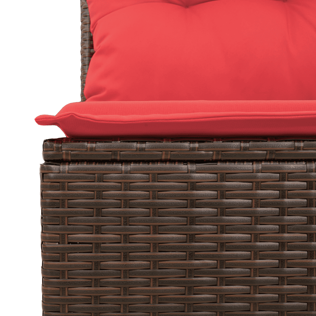 Salotto da Giardino 5 pz Marrone Rattan PE con Cuscini