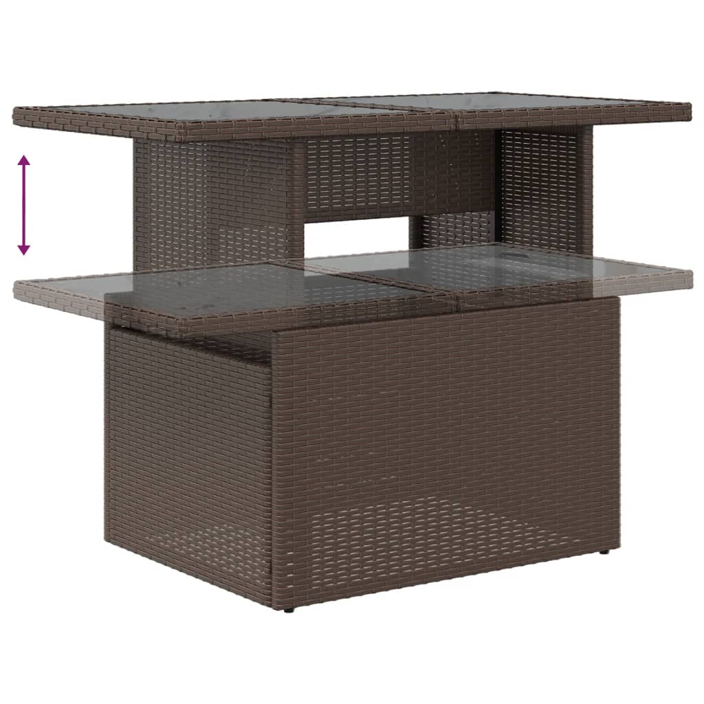 Set Divani da Giardino 6 pz con Cuscini Marrone in Polyrattan