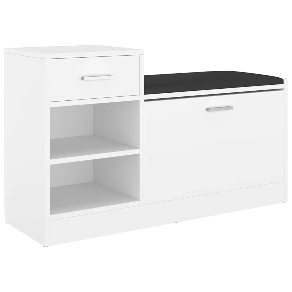 Panca Porta Scarpe Bianca 94,5x31x57 cm in Legno Multistrato