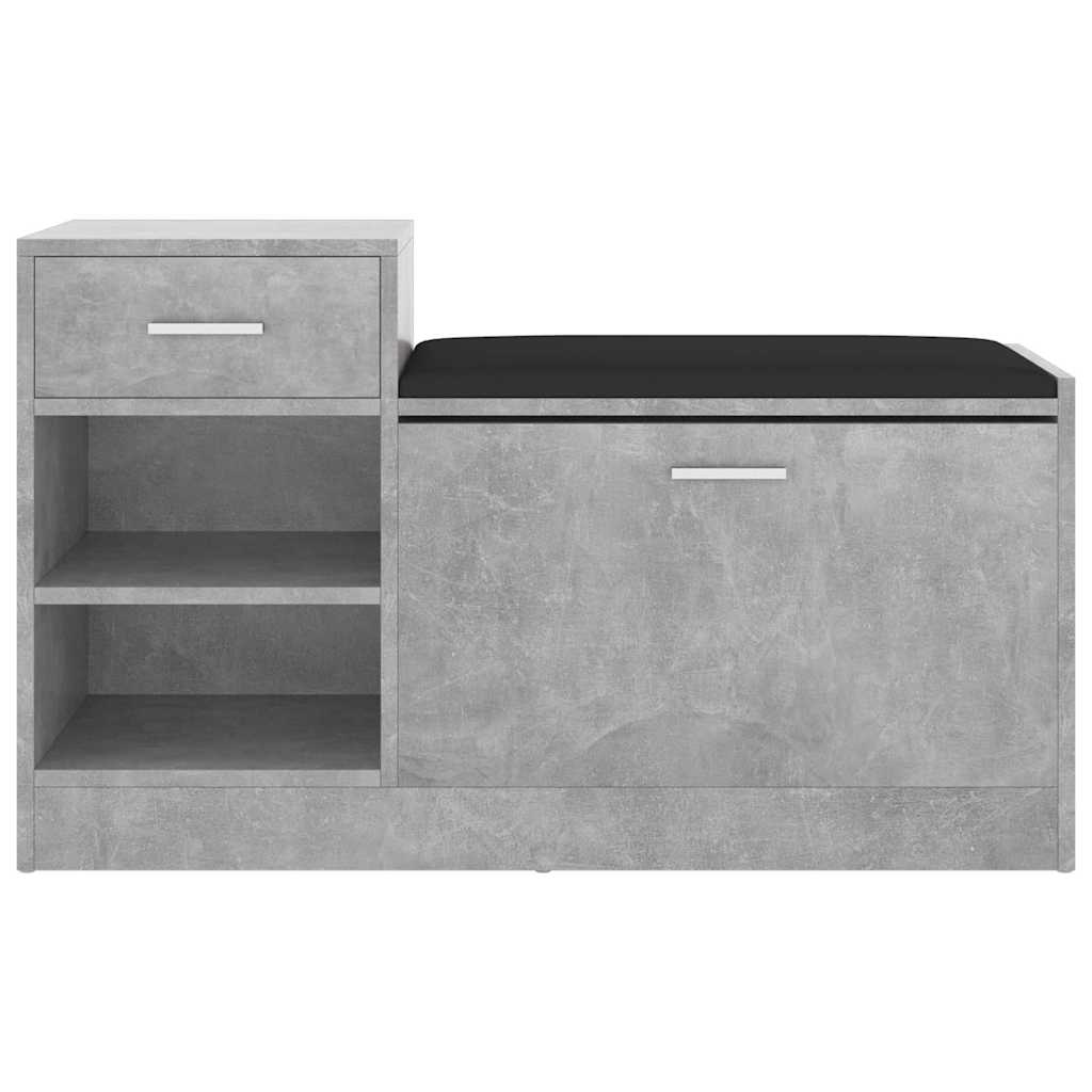 Panca Porta Scarpe Grigio Cemento 94,5x31x57 cm Multistrato