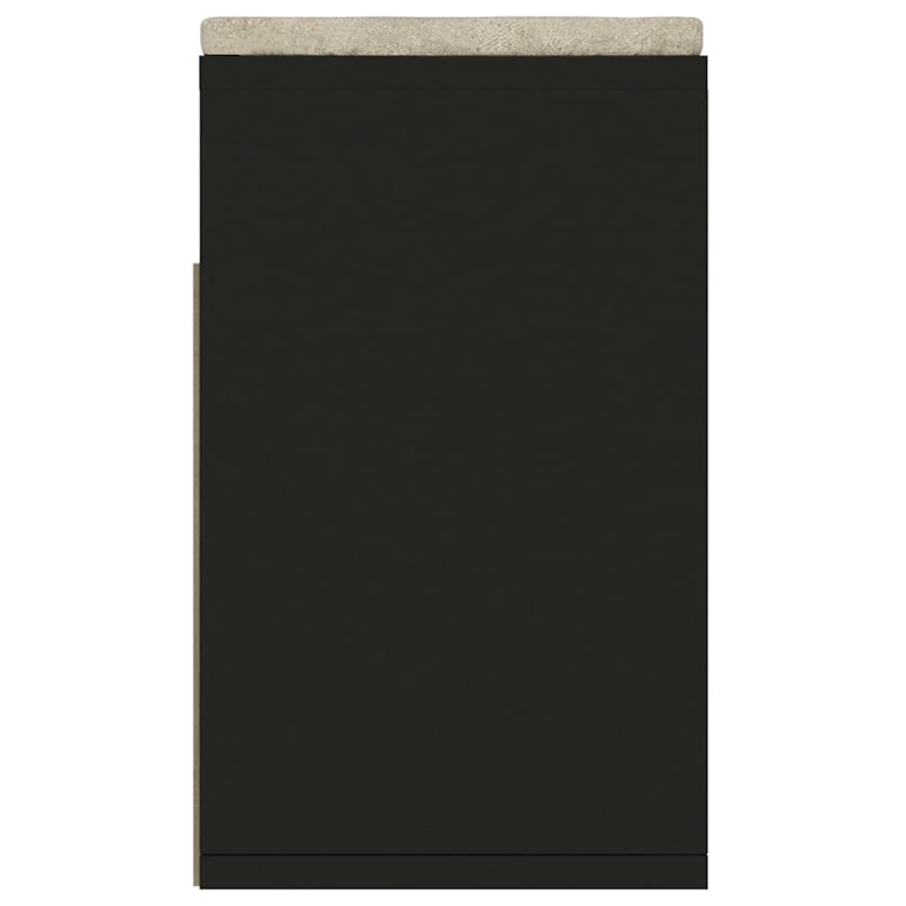 Panca Porta Scarpe con Cuscino Nera 104x30x49cm Multistrato