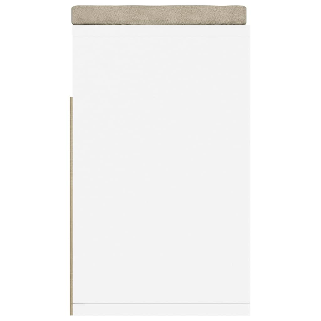 Panca Scarpe Cuscino Bianco Rovere Sonoma 104x30x49 Multistrato