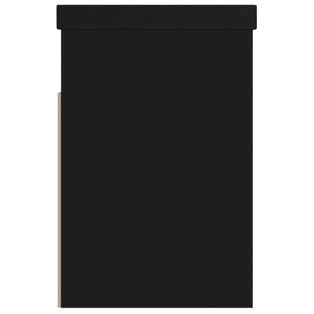 Panca Porta Scarpe con Cuscino Nera 80x30x47 Legno Multistrato