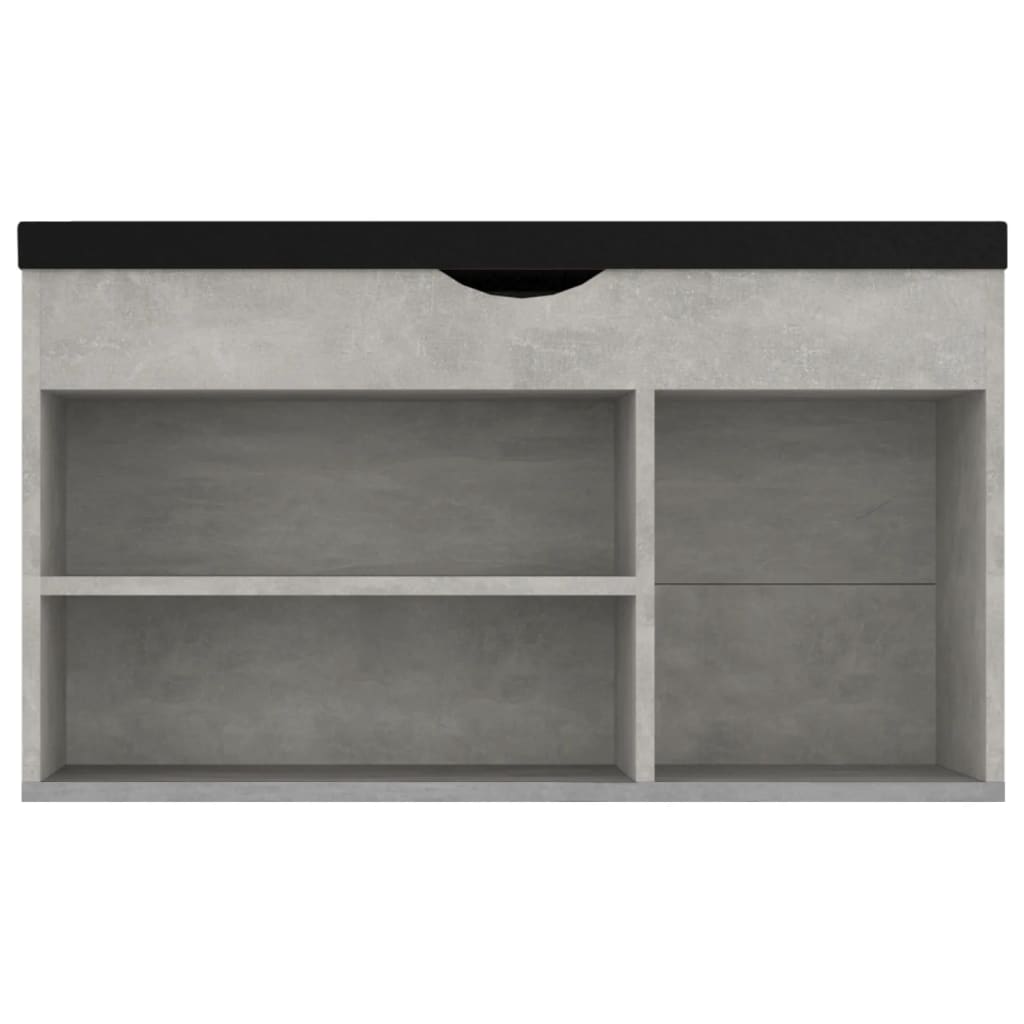 Panca Scarpe con Cuscino Grigio Cemento 80x30x47cm Multistrato