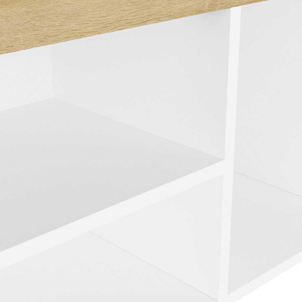 Panca Scarpe Cuscino Bianco Rovere Sonoma 80x30x47 Multistrato