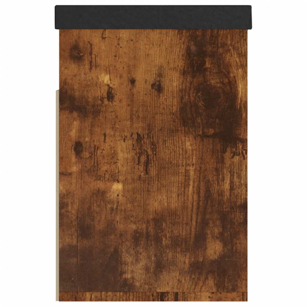 Panca Porta Scarpe Cuscino Rovere Fumo 80x30x47cm Multistrato