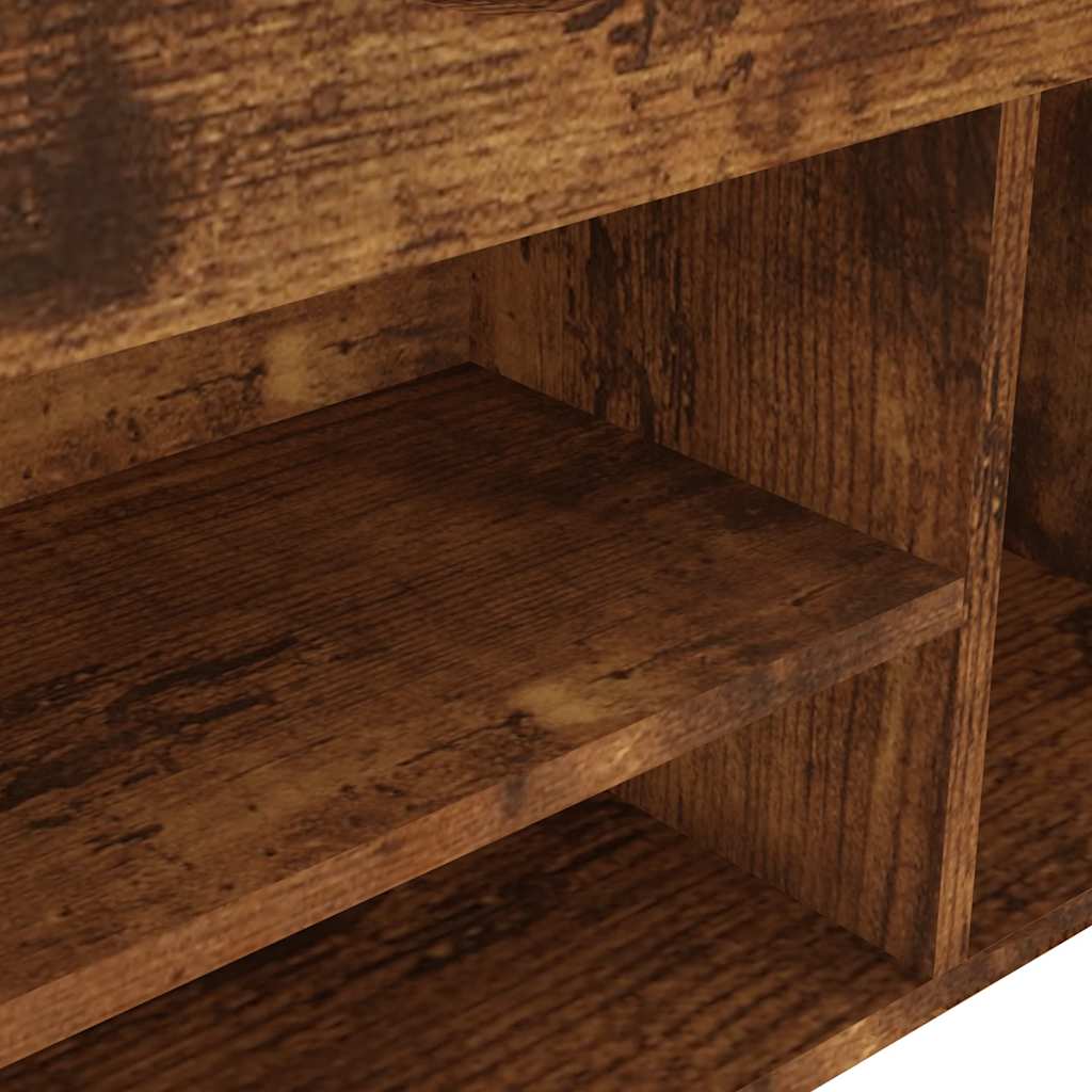 Panca Porta Scarpe Cuscino Rovere Fumo 80x30x47cm Multistrato