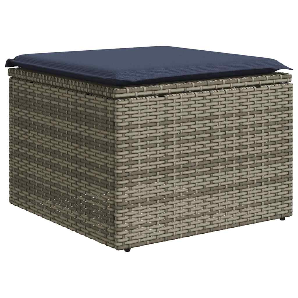Set Divani da Giardino 6 pz con Cuscini Grigio in Polyrattan