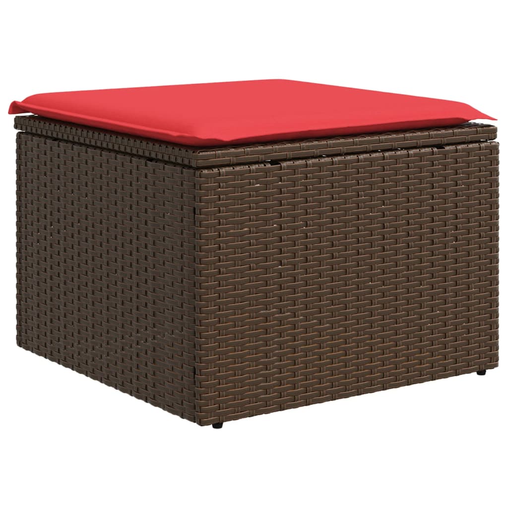 Set Divani da Giardino 6 pz con Cuscini Marrone in Polyrattan