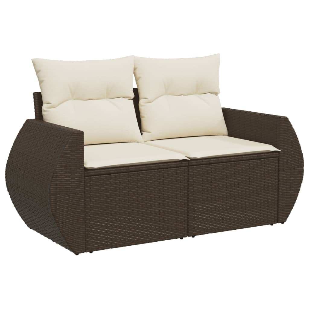 Salotto da Giardino 6 pz con Cuscini in Rattan PE Marrone