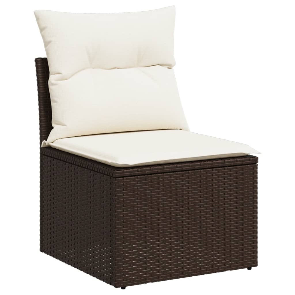 Salotto da Giardino 6 pz con Cuscini in Rattan PE Marrone