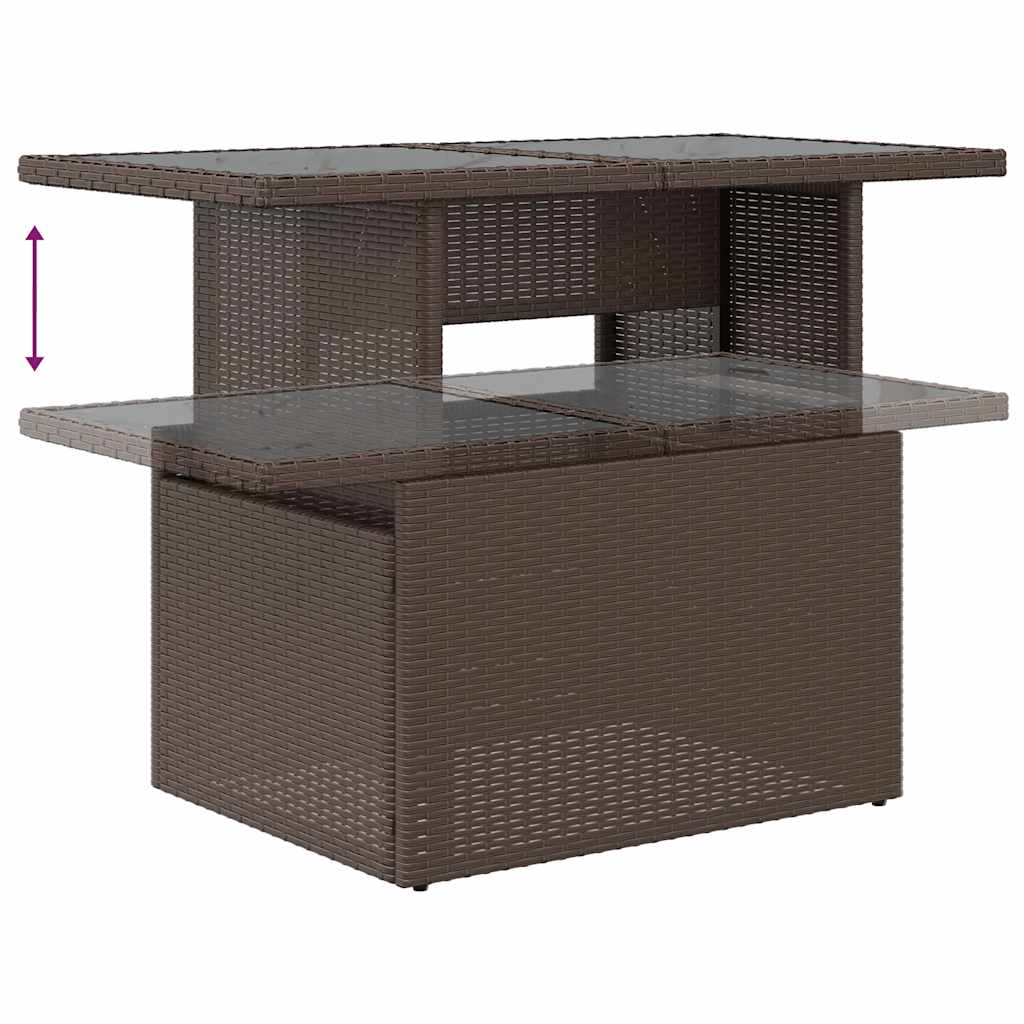 Set Divani da Giardino 6 pz con Cuscini Marrone in Polyrattan