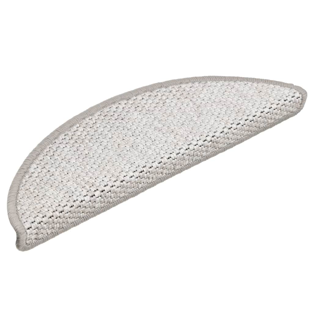 Tappeti Adesivi Scale Aspetto Sisal 15 pz 56x17x3 cm Platino