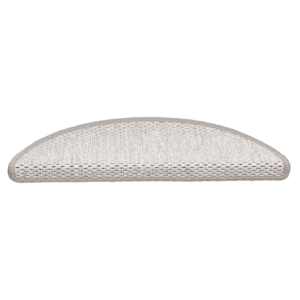 Tappeti Adesivi Scale Aspetto Sisal 15 pz 56x17x3 cm Platino