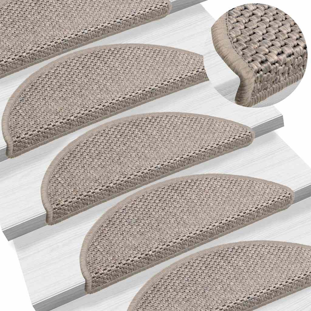 Tappeti Autoadesivi Scale Aspetto Sisal 15pz 56x17x3cm Argento
