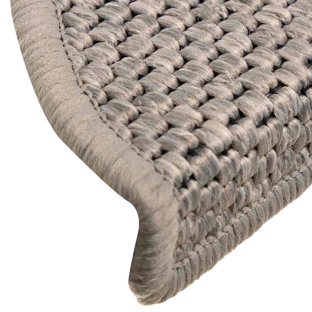 Tappeti Autoadesivi Scale Aspetto Sisal 15pz 56x17x3cm Argento