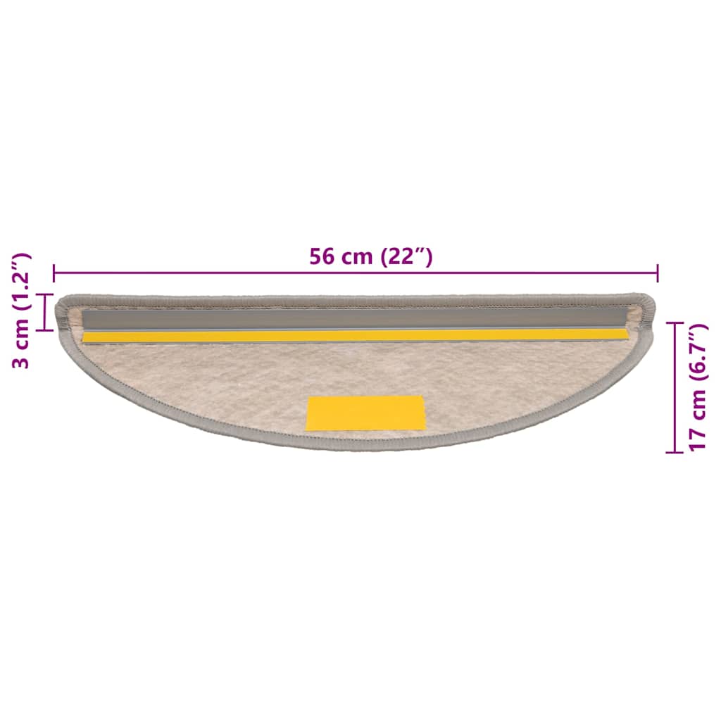 Tappeti Autoadesivi Scale Aspetto Sisal 15pz 56x17x3cm Argento