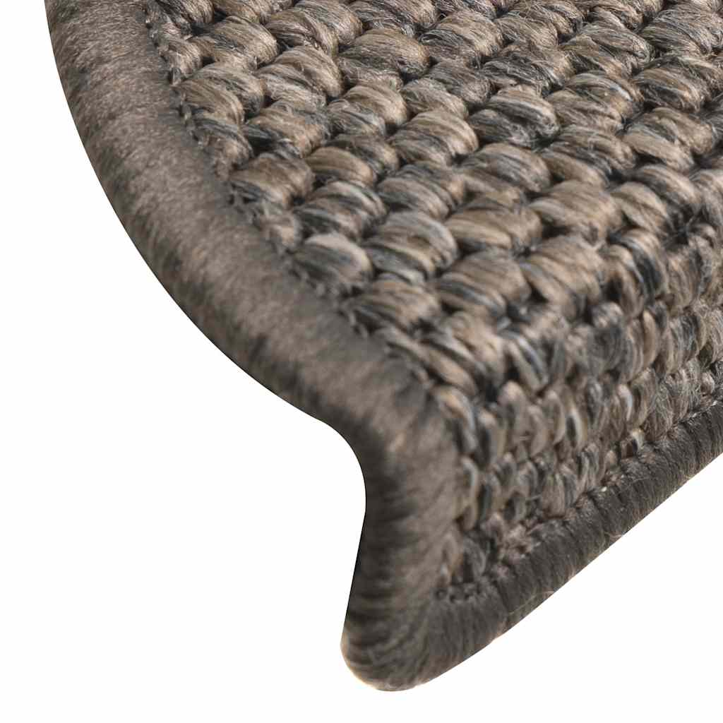 Tappeti Adesivi Scale Aspetto Sisal 15 pz 56x17x3cm Grigio e Beige