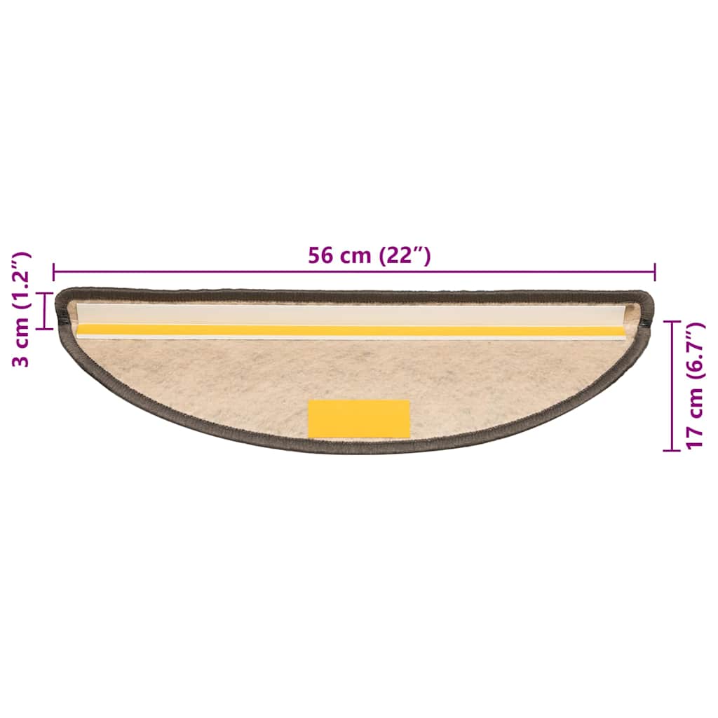 Tappeti Adesivi Scale Aspetto Sisal 15 pz 56x17x3cm Grigio e Beige
