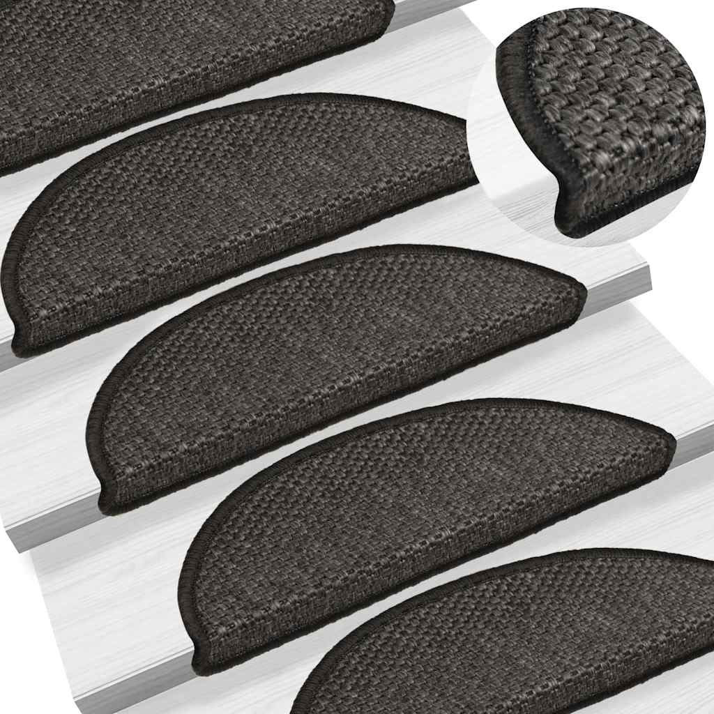 Tappeti Autoadesivi Scale Aspetto Sisal 15 pz 56x17x3 cm