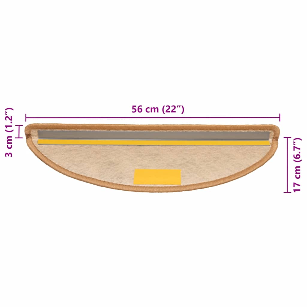 Tappeti Autoadesivi Scale Aspetto Sisal 15 pz 56x17x3 cm Sisal