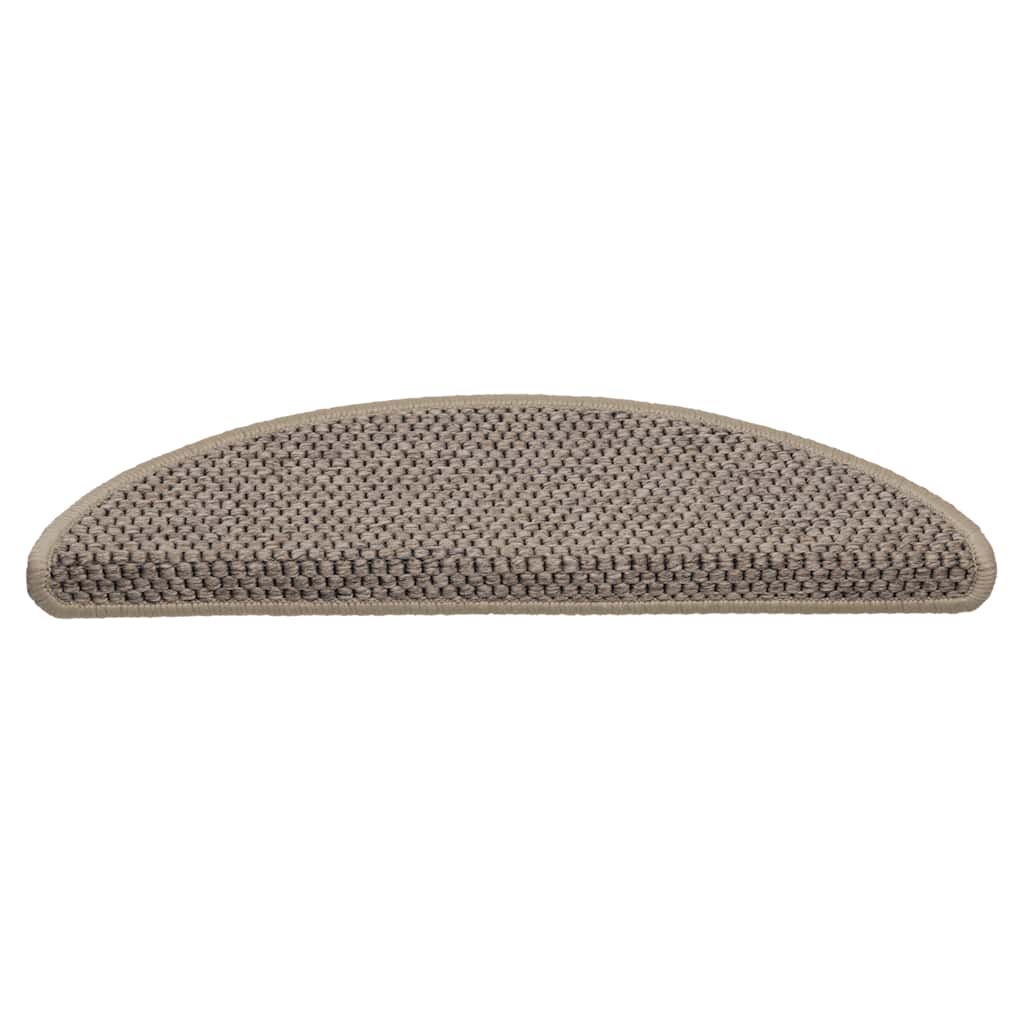 Tappeti Adesivi Scale Aspetto Sisal 15 pz 56x17x3cm Beige Scuro