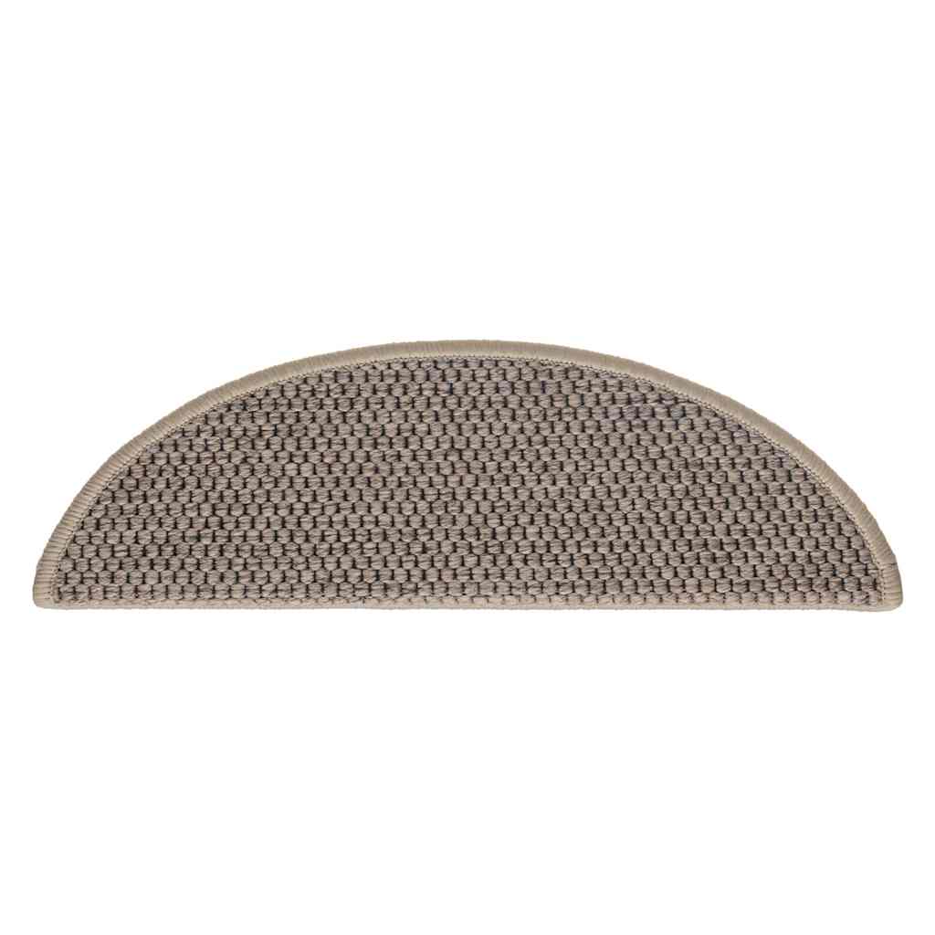 Tappeti Adesivi Scale Aspetto Sisal 15 pz 56x17x3cm Beige Scuro