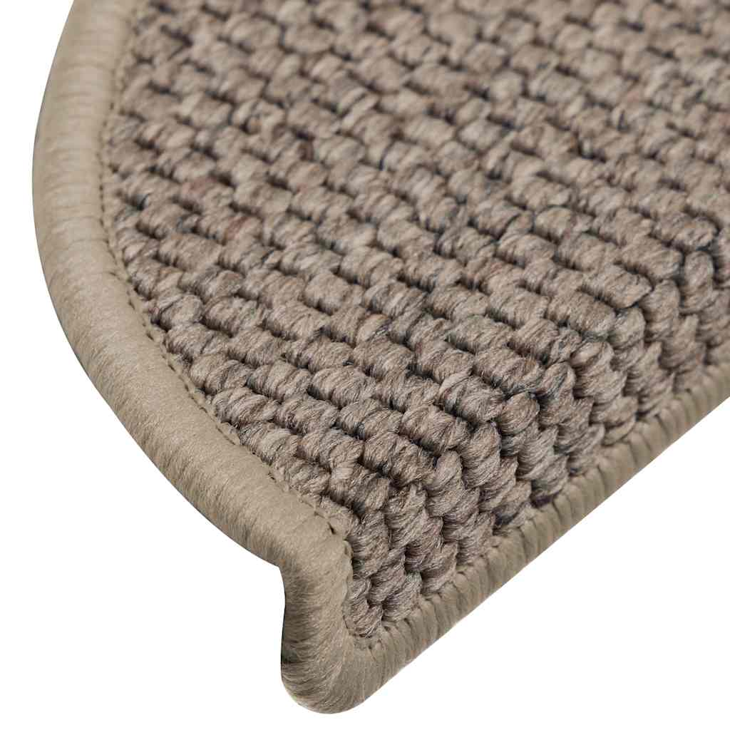 Tappeti Adesivi Scale Aspetto Sisal 15 pz 56x17x3cm Beige Scuro