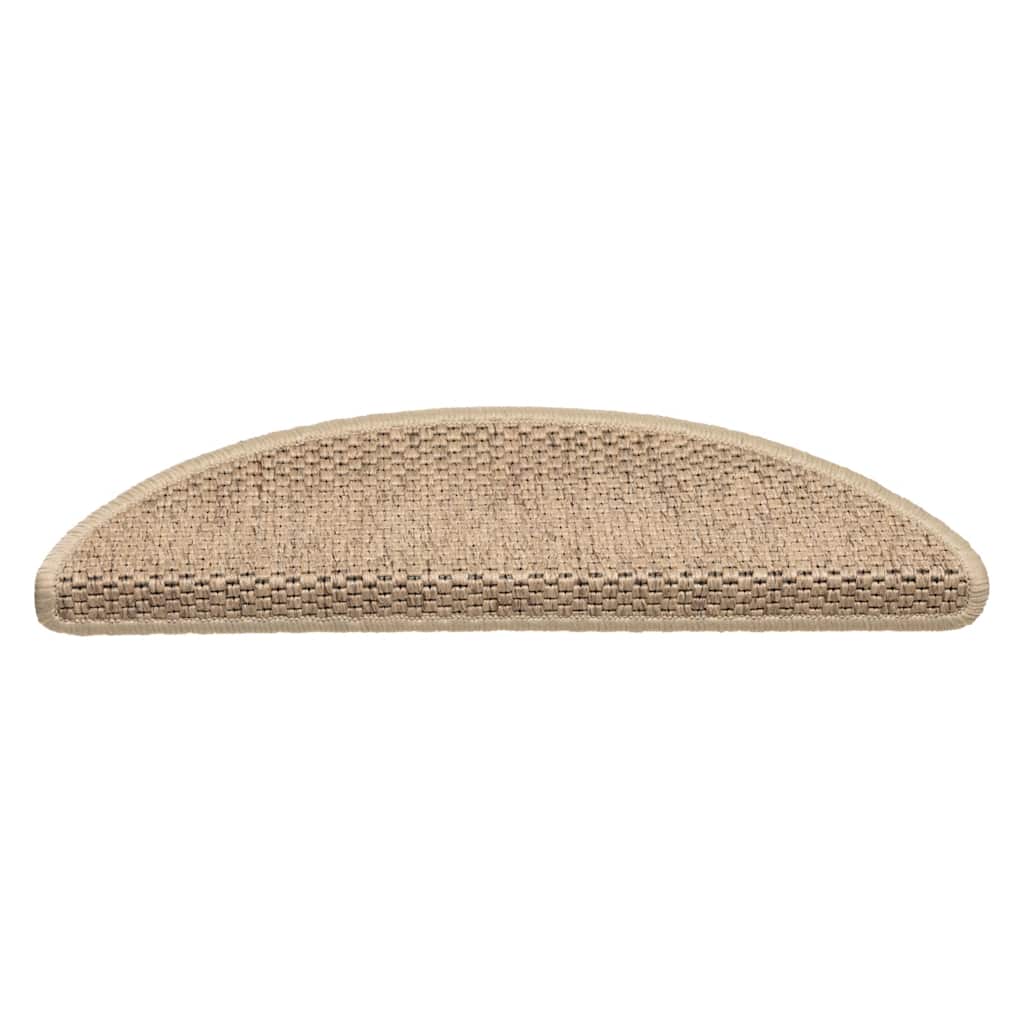 Tappeti Autoadesivi Scale Aspetto Sisal 15 pz 56x17x3 cm Sabbia