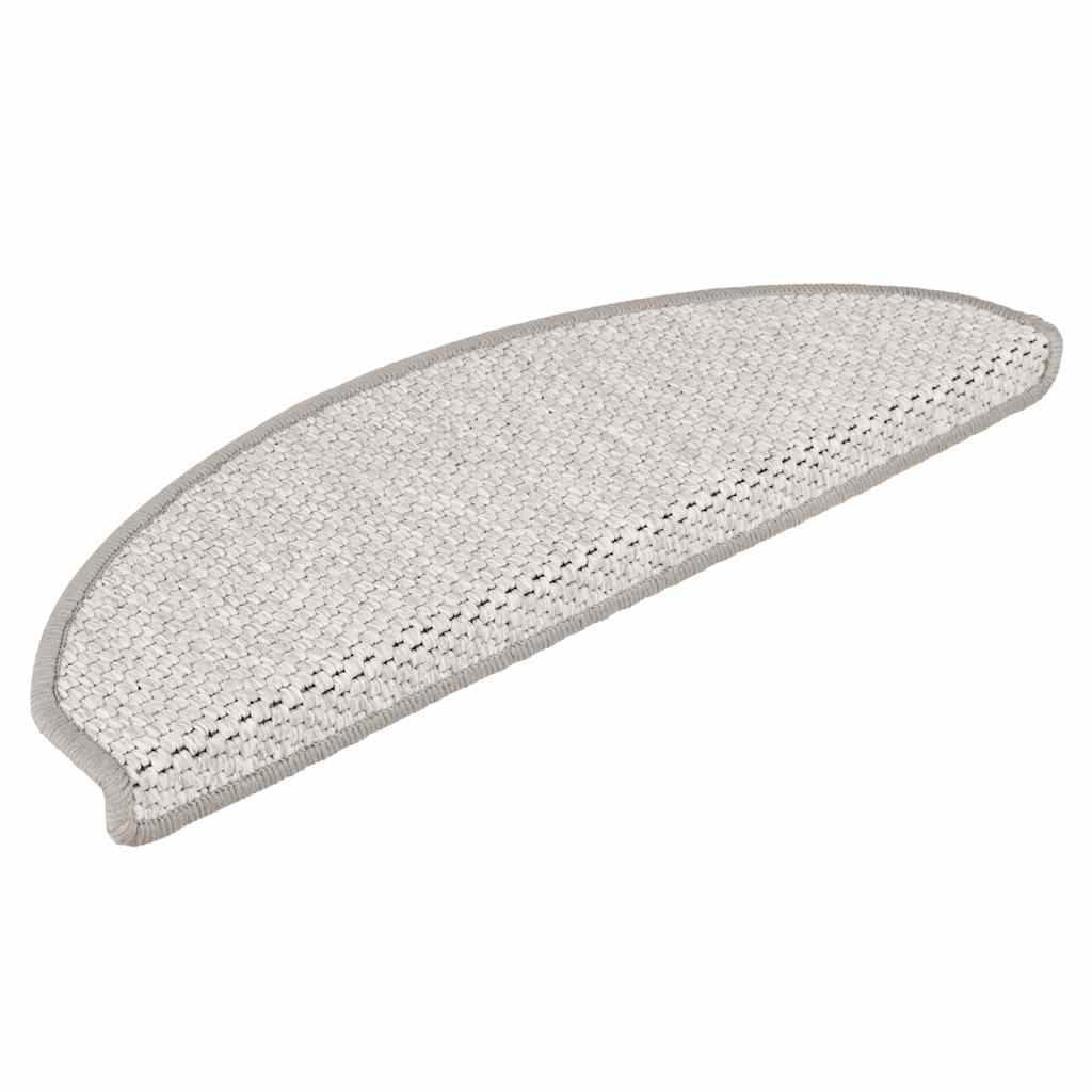 Tappeti Autoadesivi Scale Aspetto Sisal 15 pz 65x21x4cm Platino